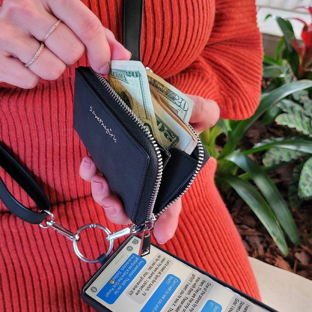 Clip & Go Strap with Pouch Brushed Vegan Leather Collection: Sage - Sage Pouch