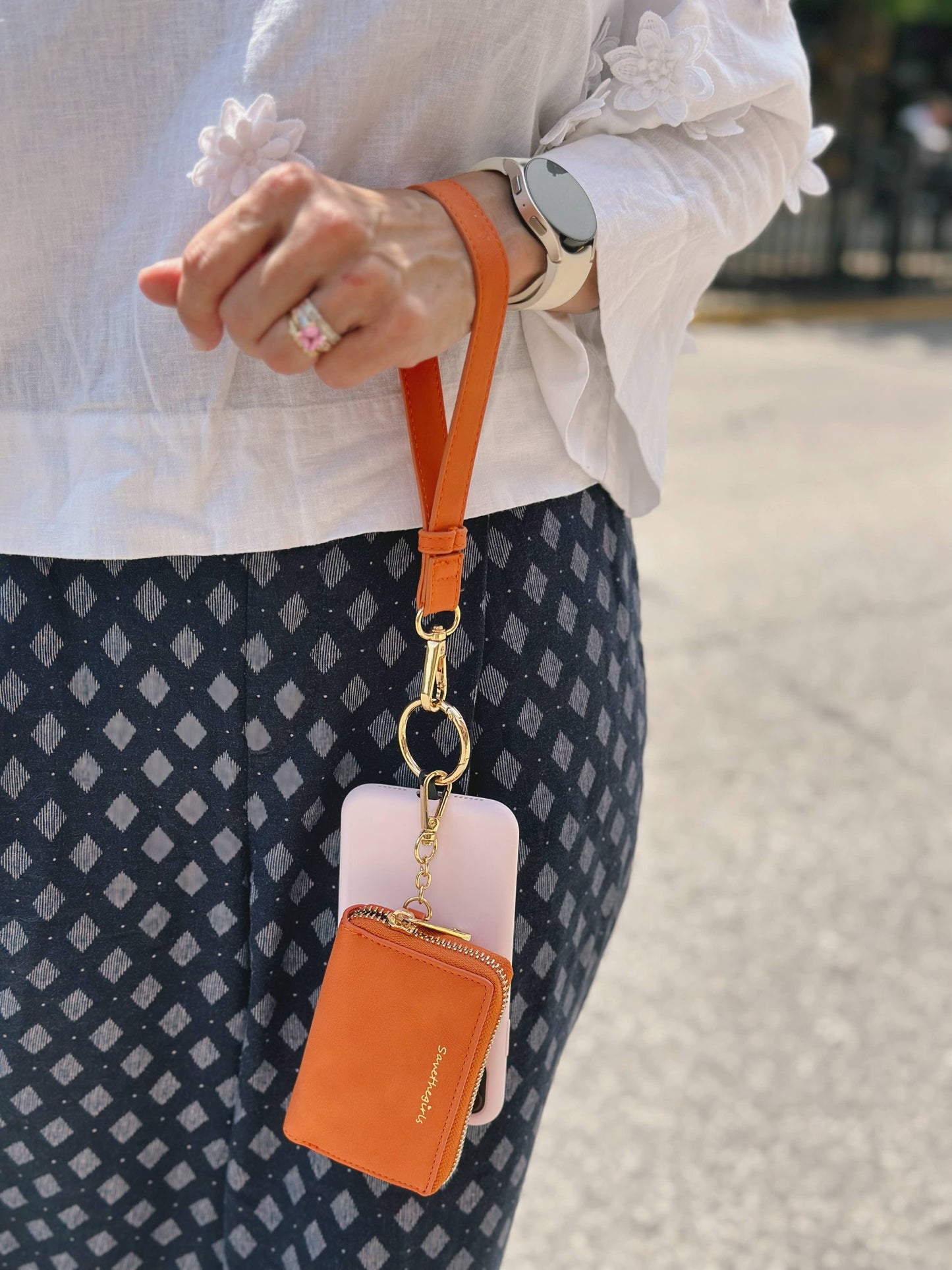 Clip & Go Strap with Pouch Brushed Vegan Leather Collection: Sage - Sage Pouch