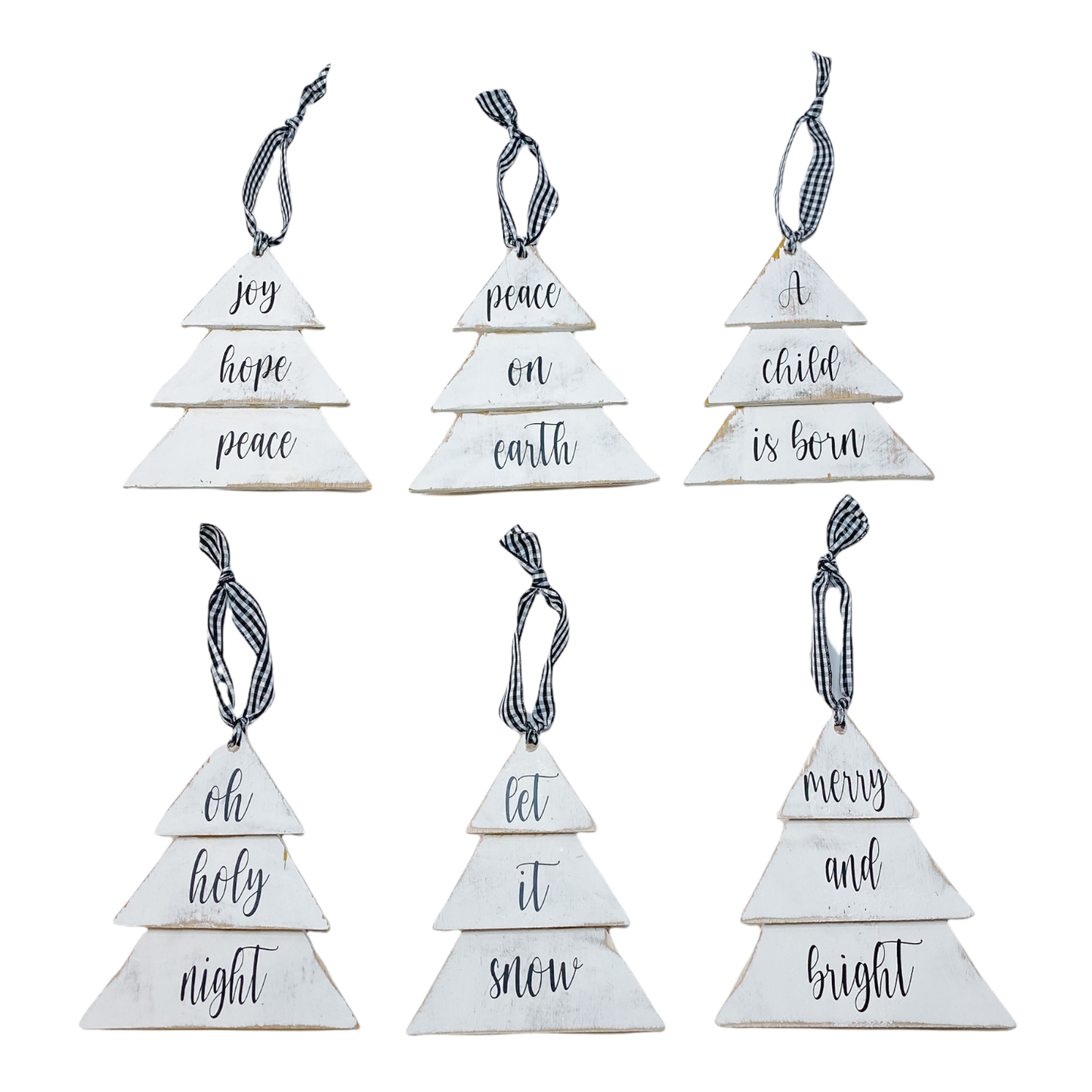 Tree Christmas Ornaments Set of 6