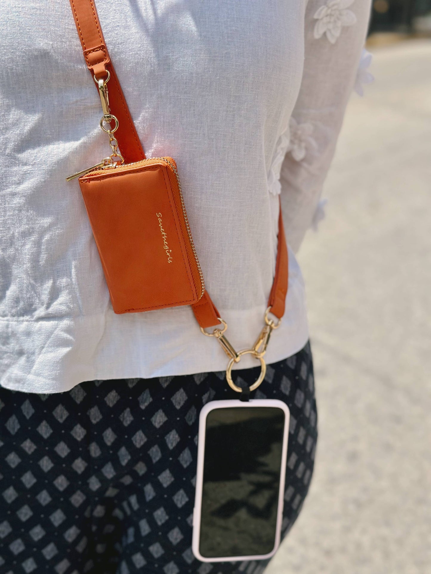 Clip & Go Strap with Pouch Brushed Vegan Leather Collection: Sage - Sage Pouch