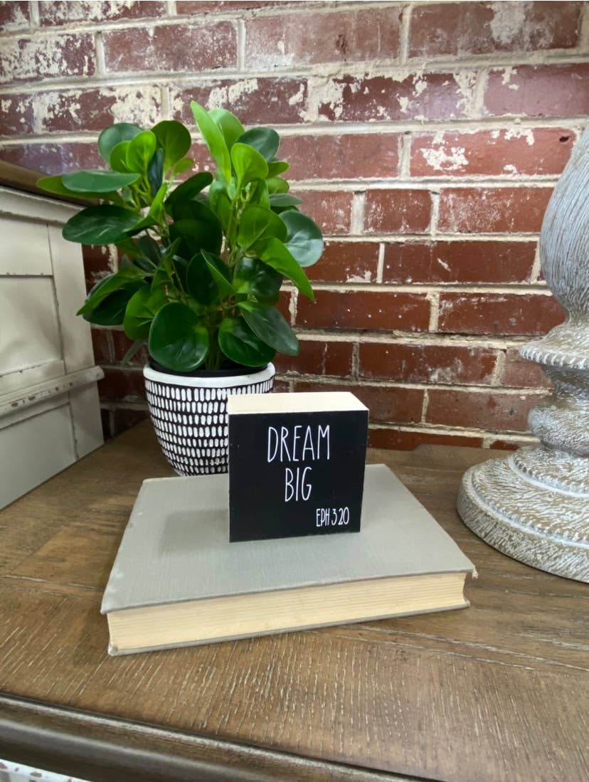 Dream Big Small Black Modern Farmhouse Sign