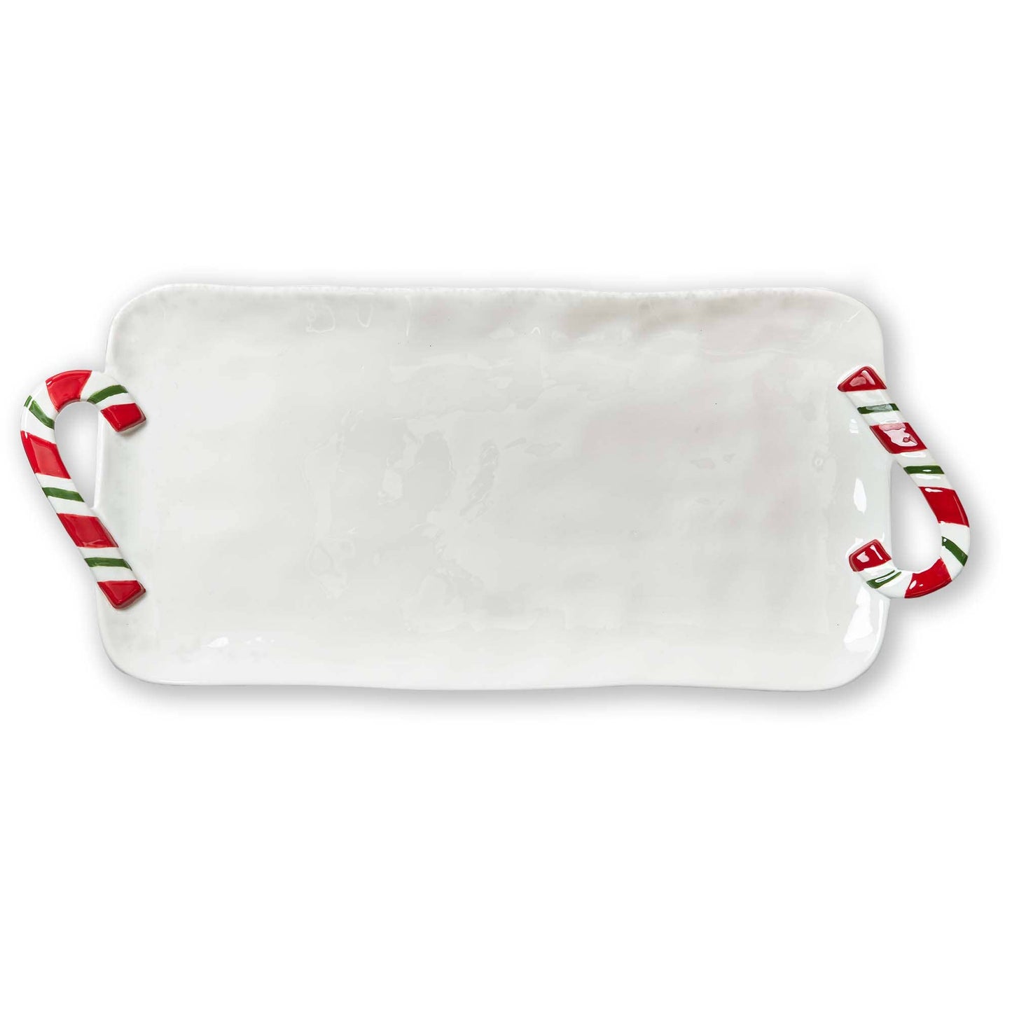Christmas Candy Cane Rectangular Platter: Multi / Earthenware / Hand wash