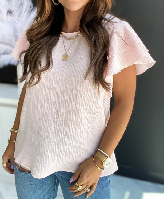 Pink Layered Sleeve Top