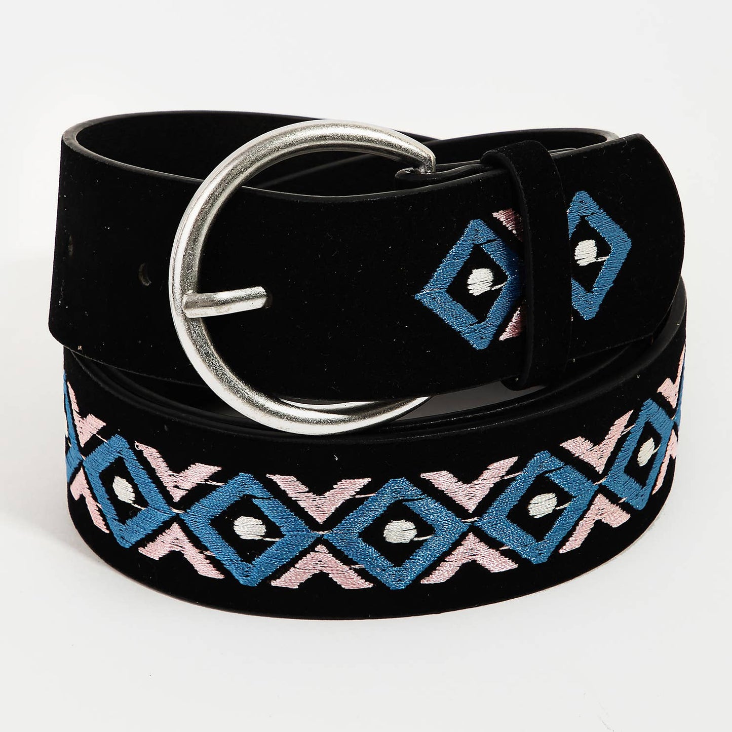 Boho Embroidered Round Buckle Belt: KA