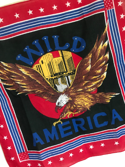 Last Act Wild America Biker Bandana, Shows American Eagle