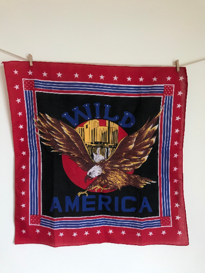 Last Act Wild America Biker Bandana, Shows American Eagle