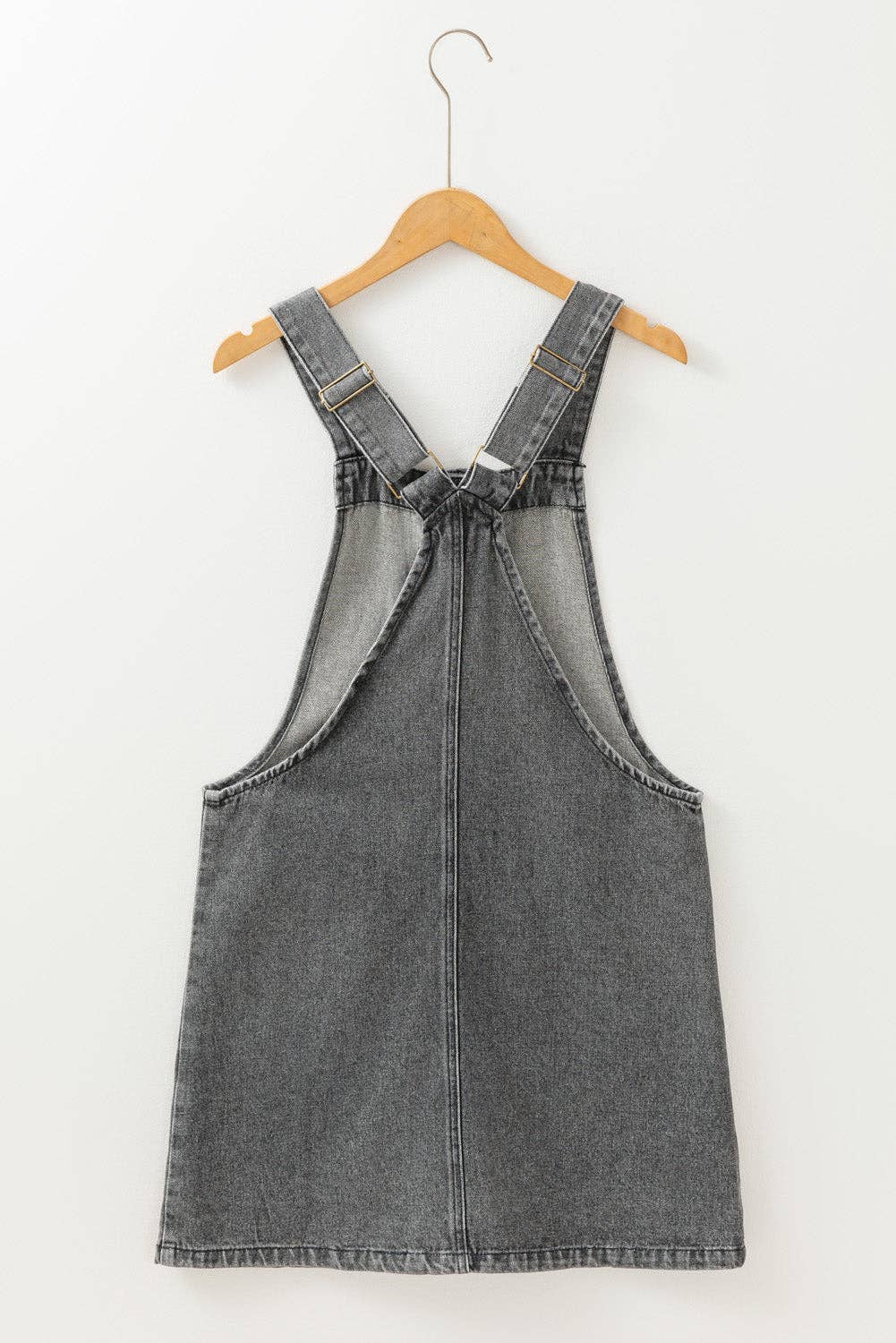 Denim Button Front Mini Dress: Medium Grey / XL