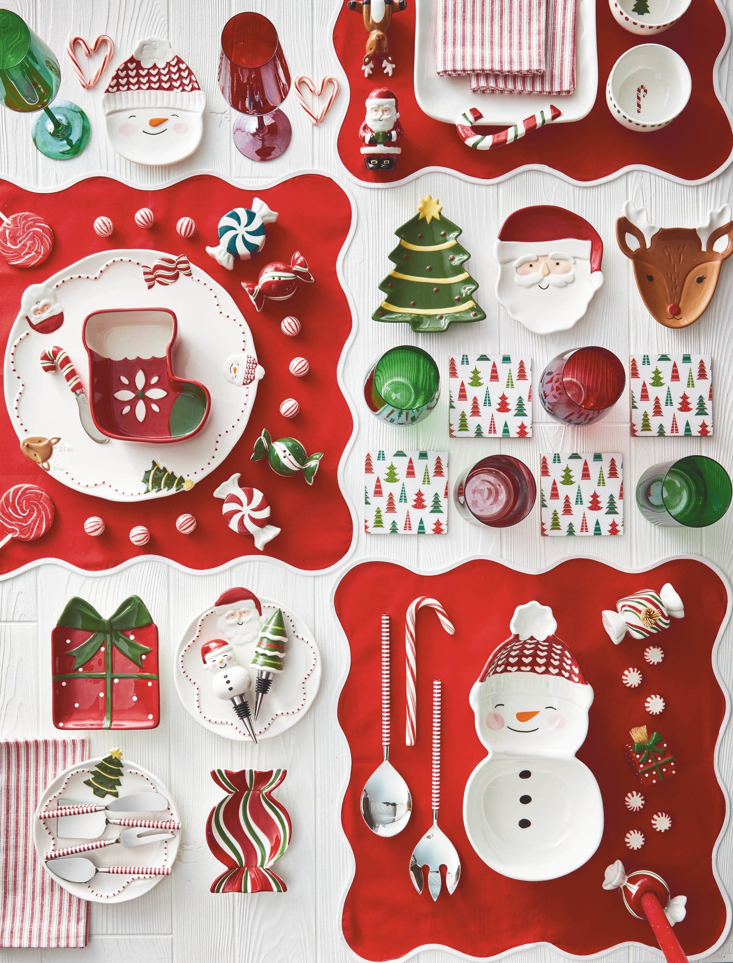 Christmas Candy Cane Rectangular Platter: Multi / Earthenware / Hand wash