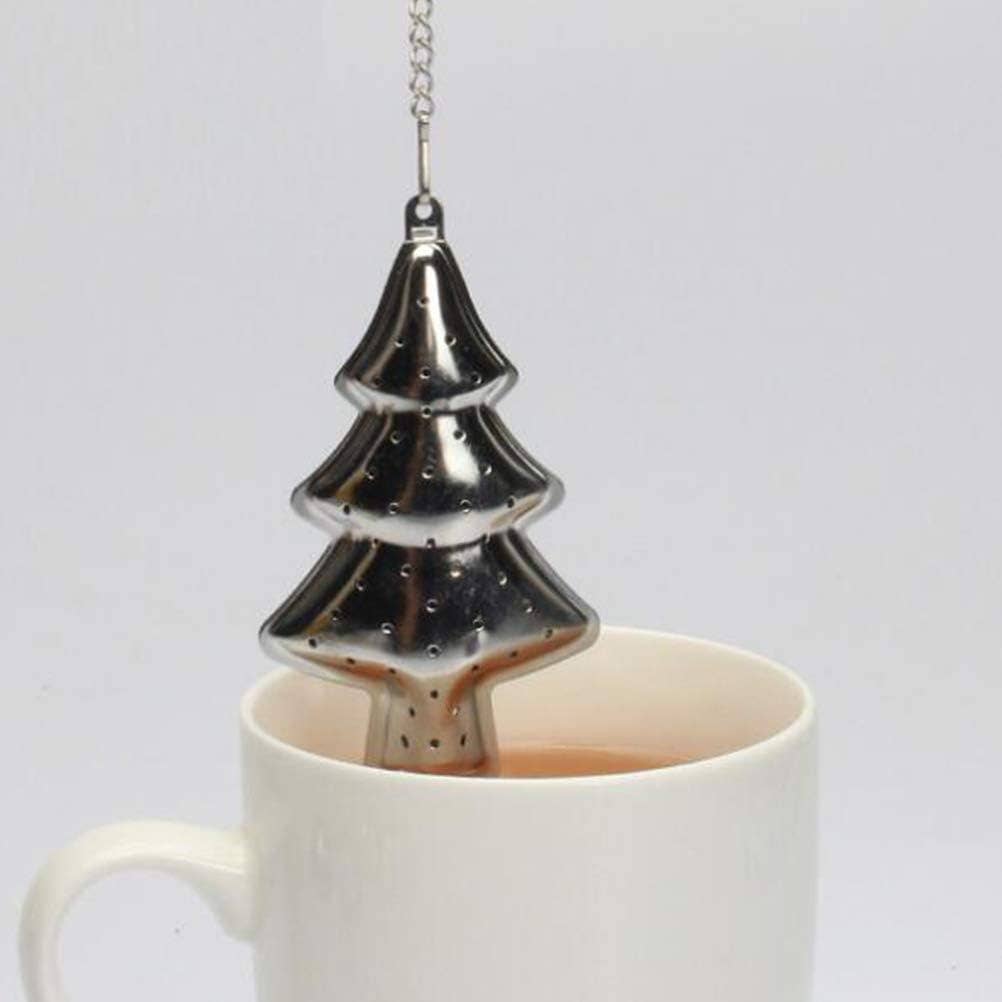 Christmas Tree Stainless Steel Tea Infuser, Silver, Holidays