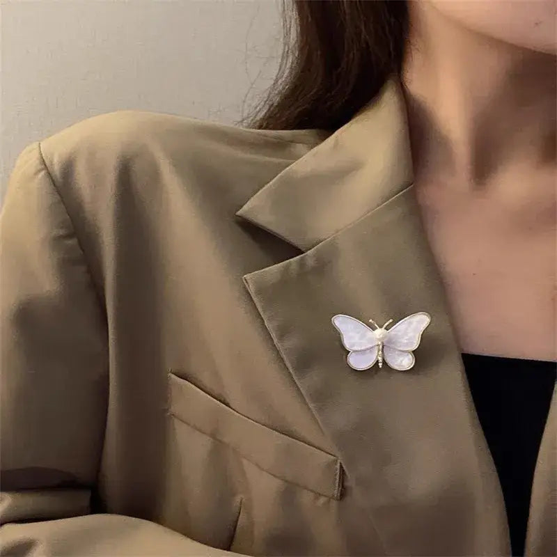 Luminous Pearl Butterfly Brooch, Beautiful Classy Piece