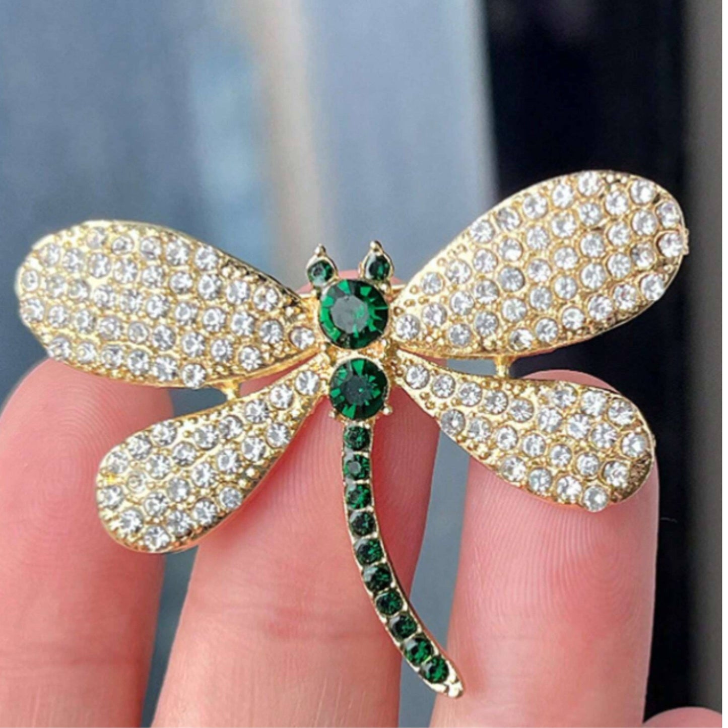 Green Enchanted Dragonfly Brooch, Classic Art Deco Era