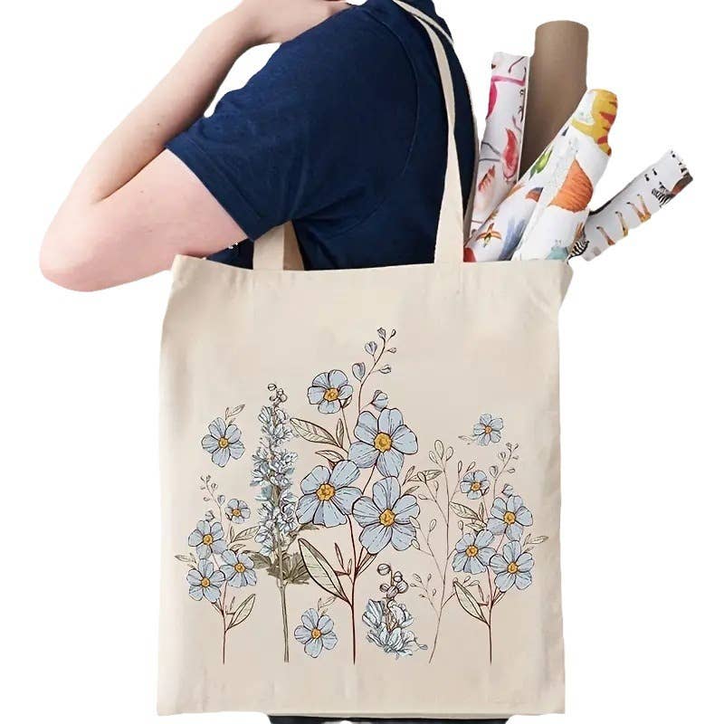 Floral Tote Bag – Eco-friendly & Repurposed, Floral Design