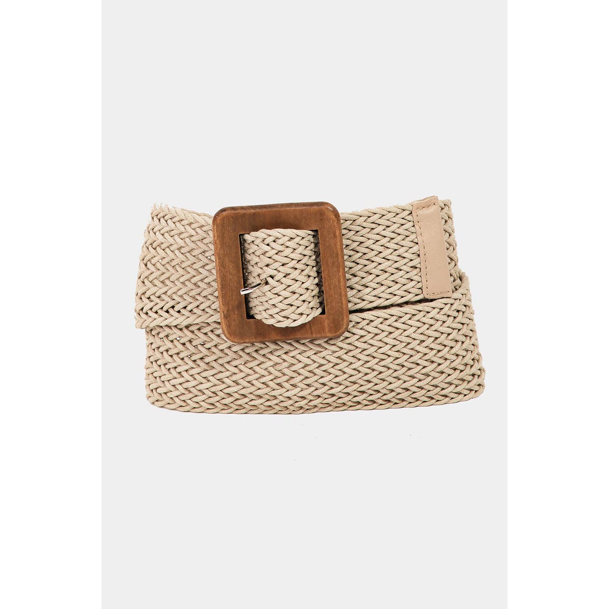 Wooden Square Buckle Braided Belt: IV