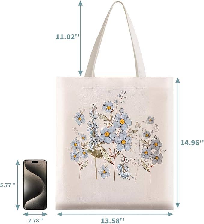 Floral Tote Bag – Eco-friendly & Repurposed, Floral Design