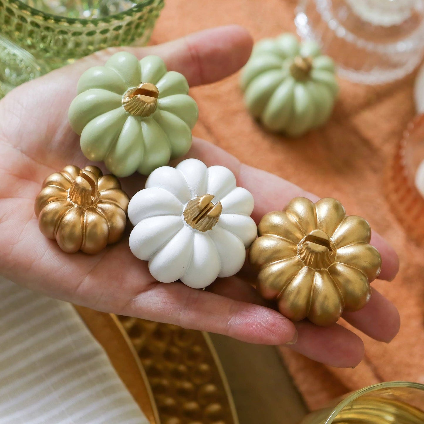 Harvest Gold Pumpkin Place Card Holder (Set of 6)