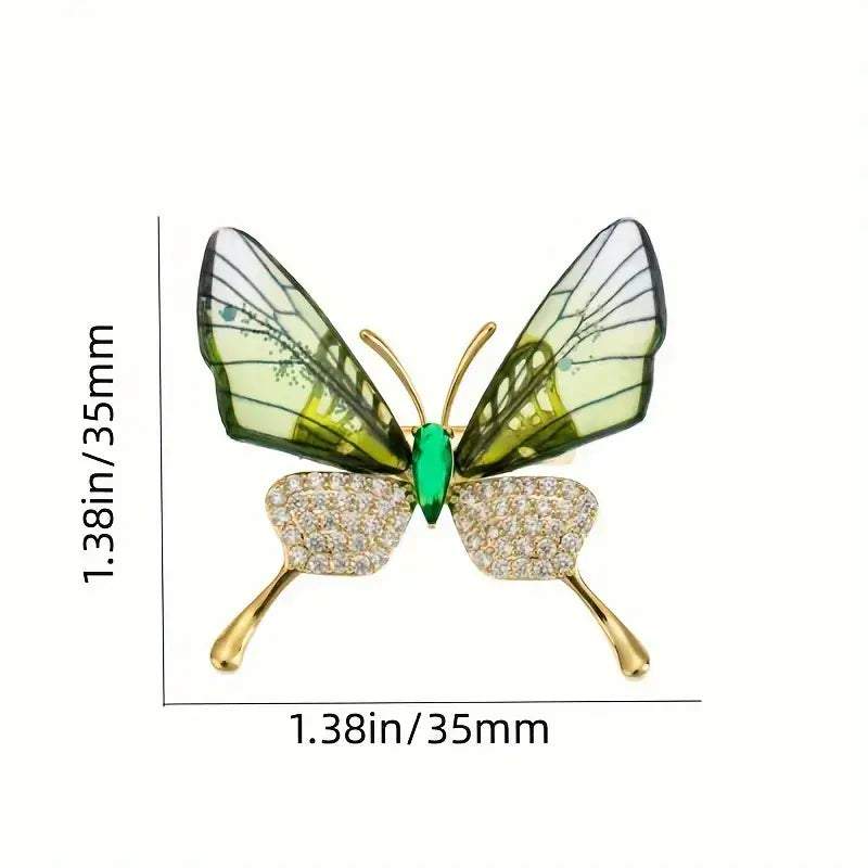 Elegant Handcrafted Butterfly Brooch, Lapel Pin Decorative