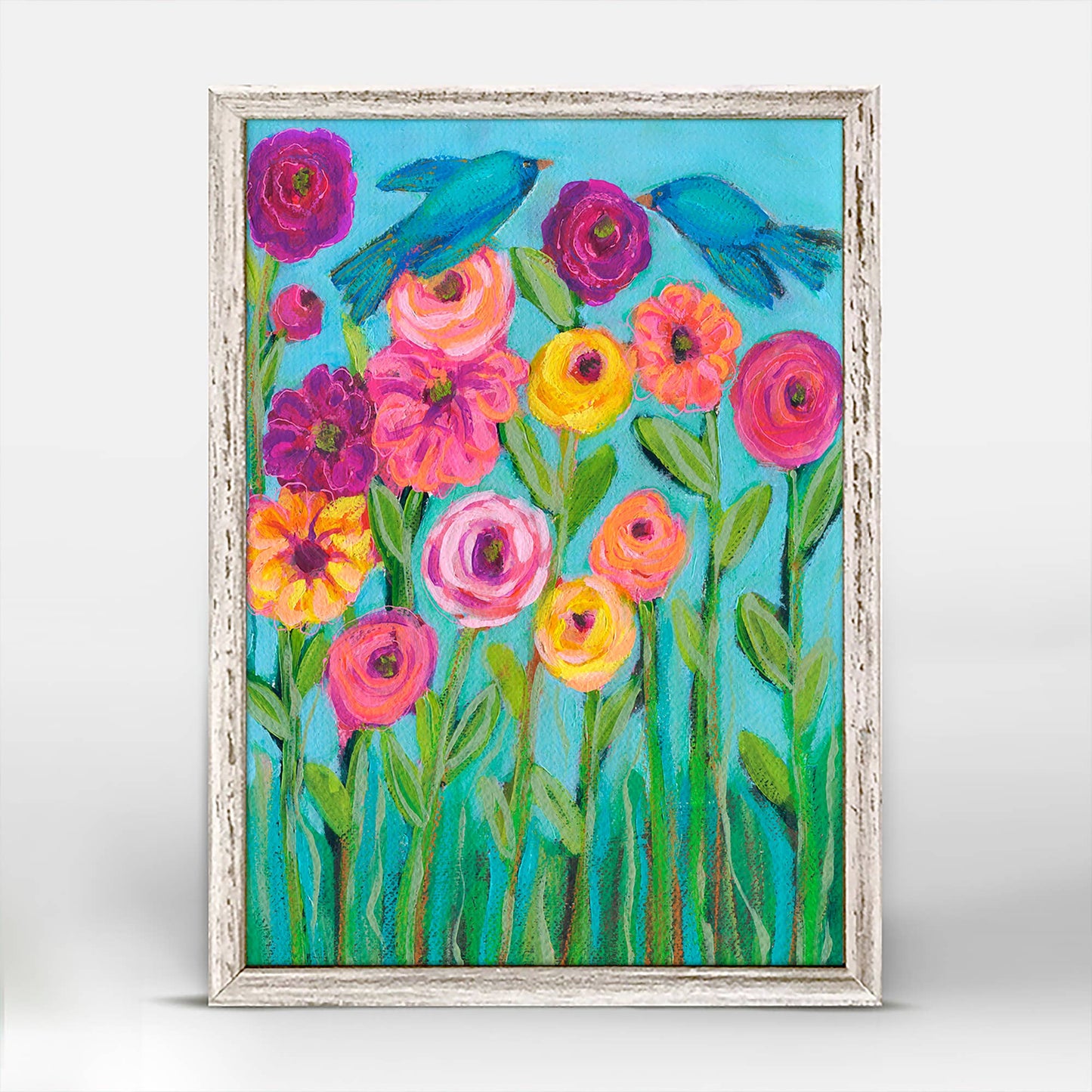 Blooms & Petals - Wildflowers & Birds Mini Framed Canvas