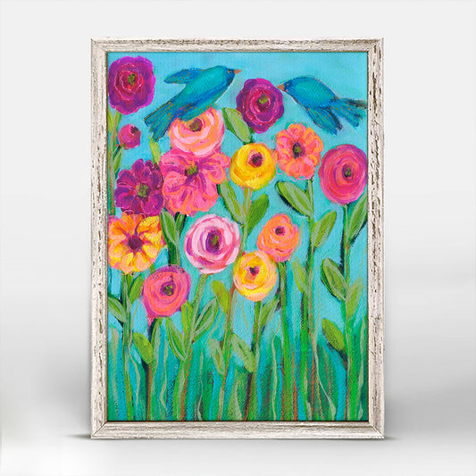 Blooms & Petals - Wildflowers & Birds Mini Framed Canvas