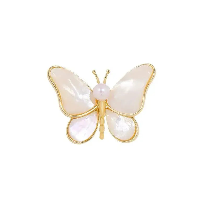 Luminous Pearl Butterfly Brooch, Beautiful Classy Piece