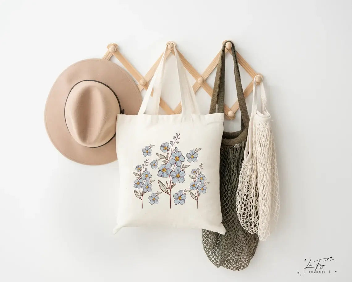 Floral Tote Bag – Eco-friendly & Repurposed, Floral Design