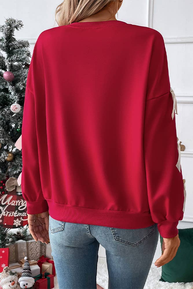 Red Bowknot Christmas Sweatshirt BFZY1246: Red / M