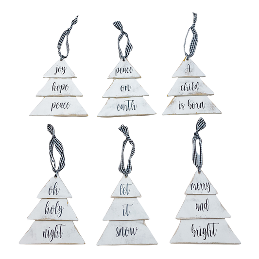 Tree Christmas Ornaments Set of 6