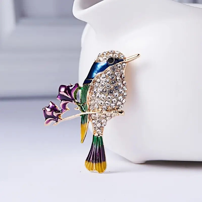 Elegant Brooch Pins Collection - Hummingbirds, Owls, Bugs: Hummingbird