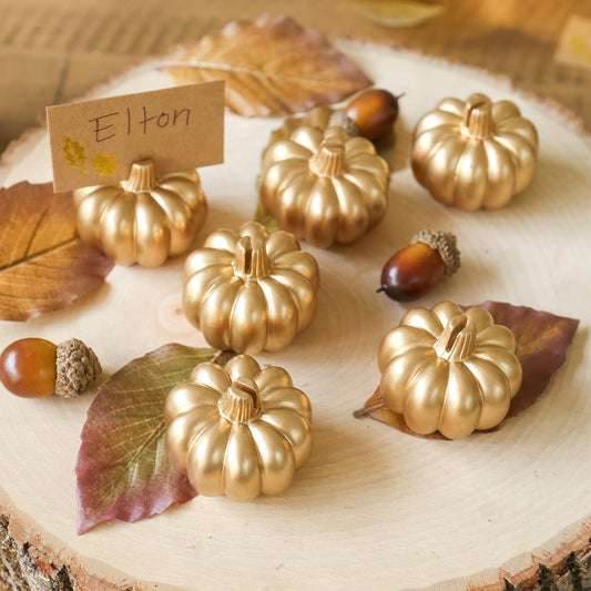 Harvest Gold Pumpkin Place Card Holder (Set of 6)