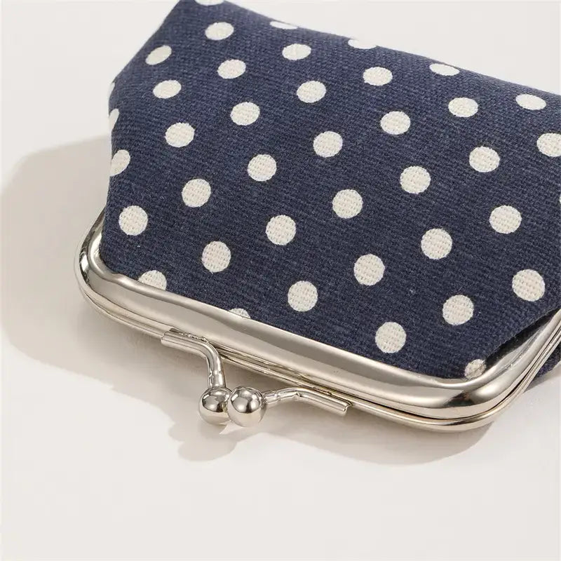 Polka Dot Kiss Lock Coin Purses, Convenient Multipurpose: Red