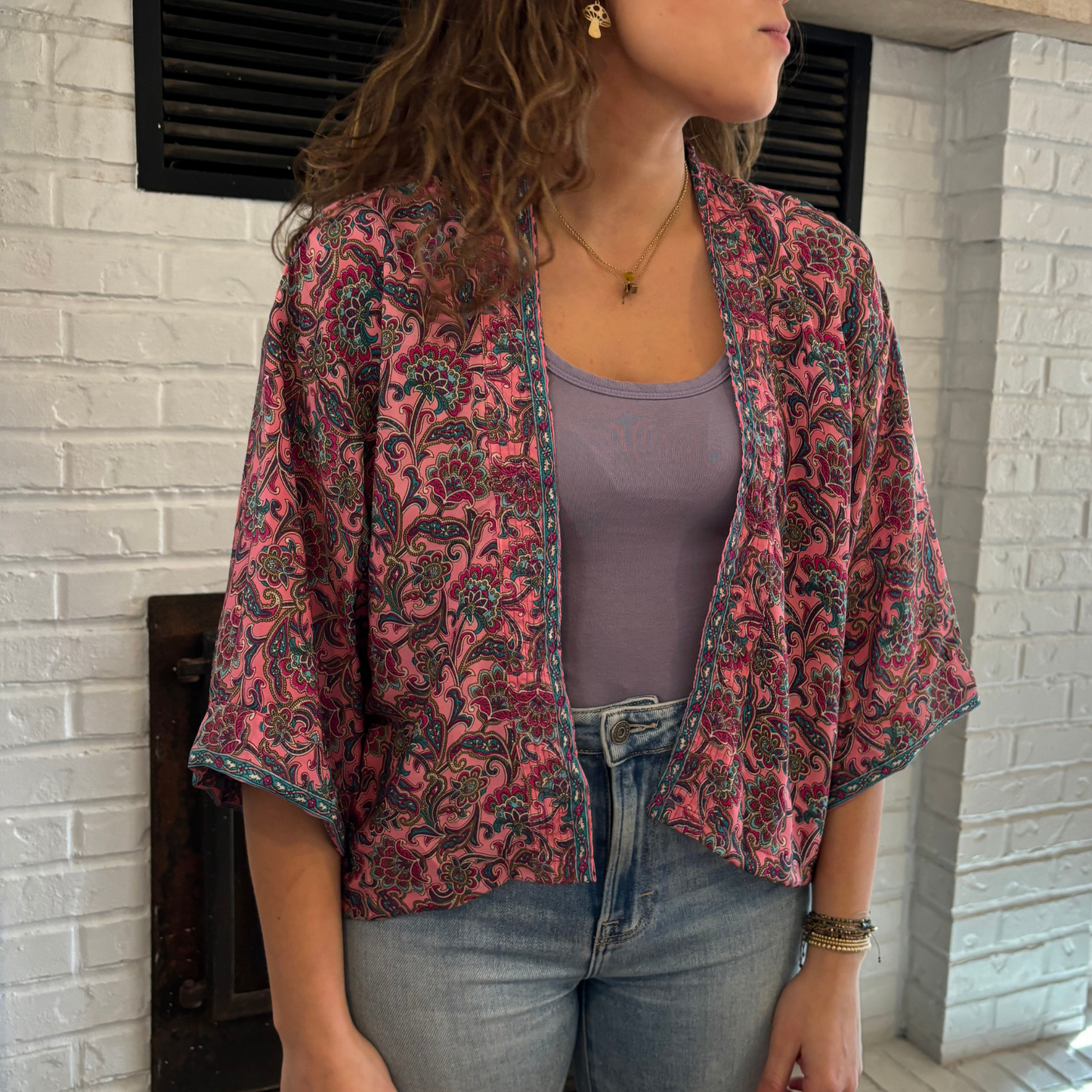 Silk Kimono Jacket | 100% Silk One Size New Prints: 16