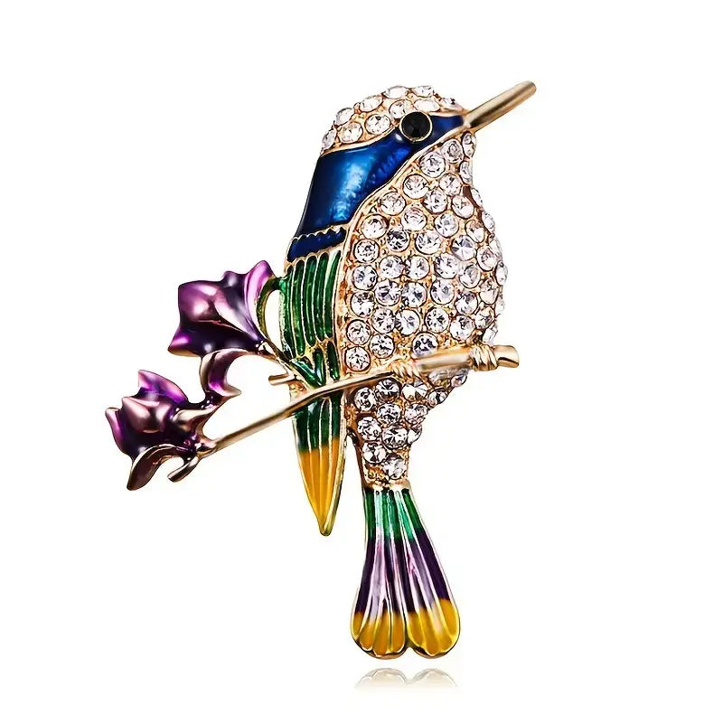 Elegant Brooch Pins Collection - Hummingbirds, Owls, Bugs: Hummingbird