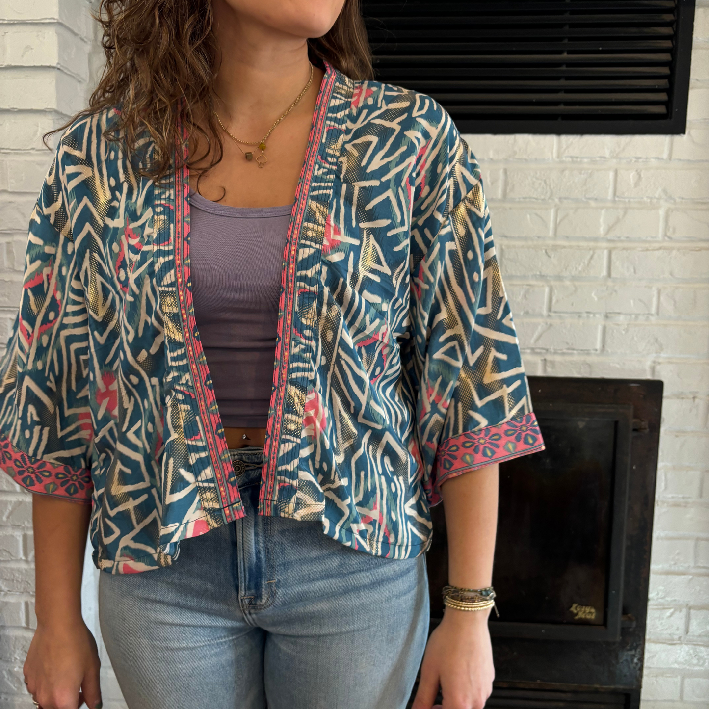 Silk Kimono Jacket | 100% Silk One Size New Prints: 16