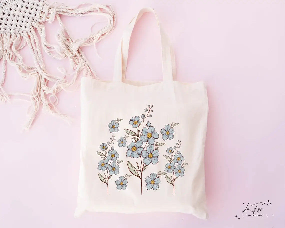 Floral Tote Bag – Eco-friendly & Repurposed, Floral Design