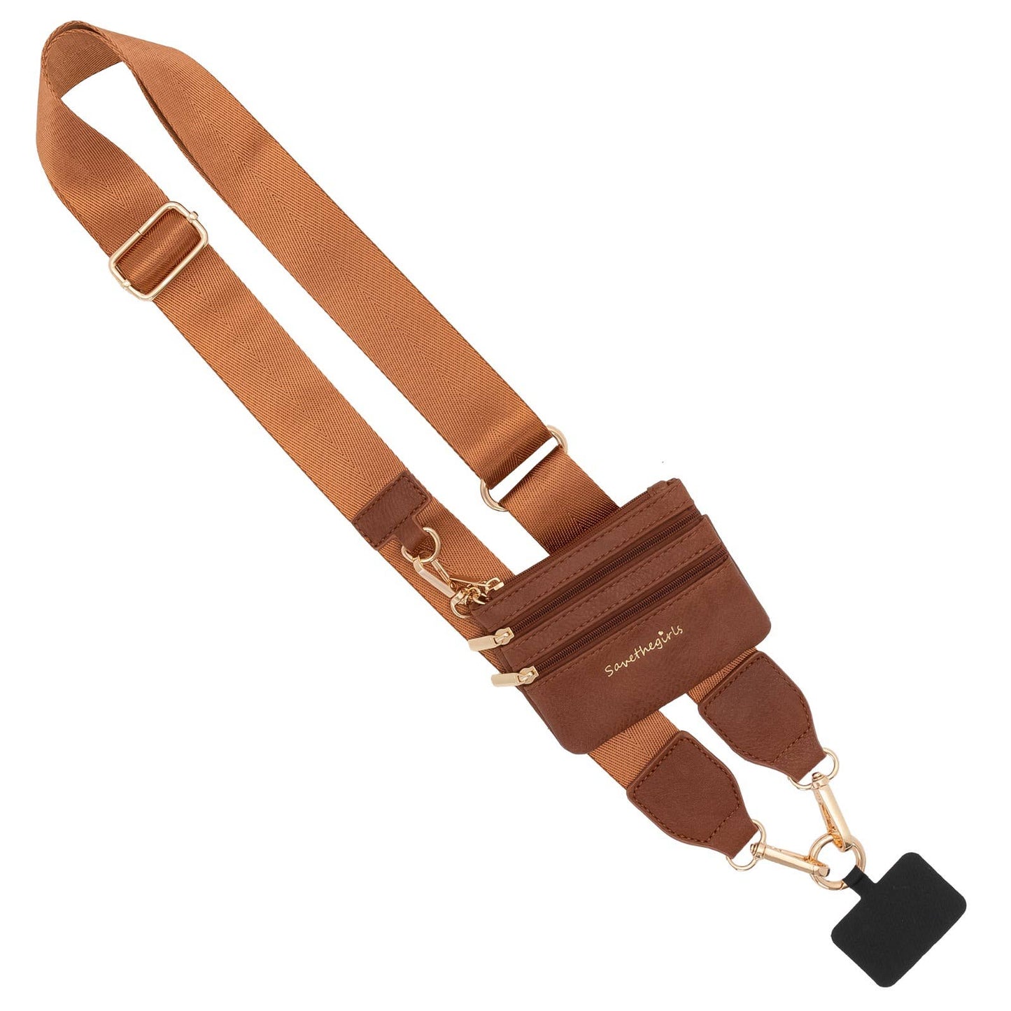 Clip & Go Phone Lanyard with Wallet - Neutral Collection: Brown