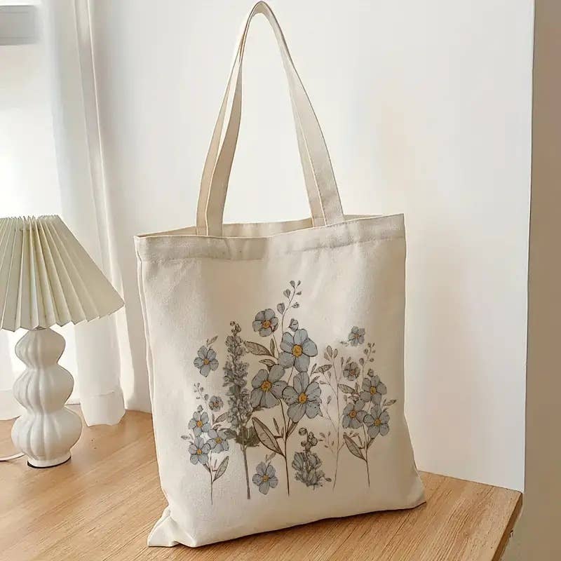 Floral Tote Bag – Eco-friendly & Repurposed, Floral Design