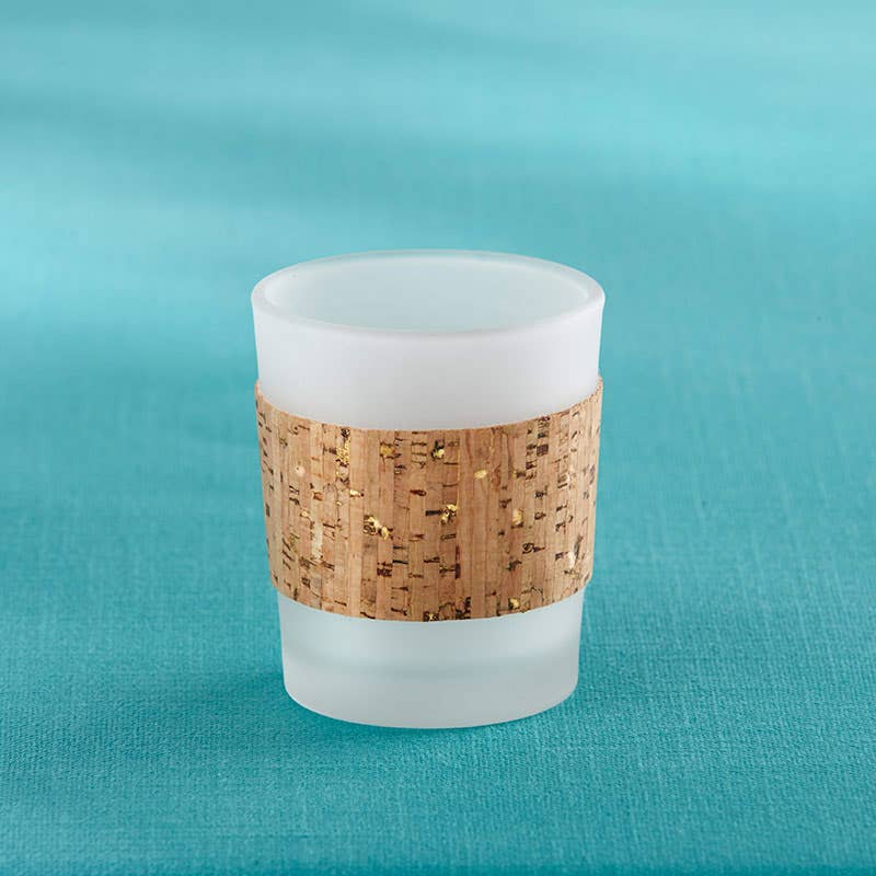 Tropical Chic Gold Glitz Cork Wrapped Tea Light Holder