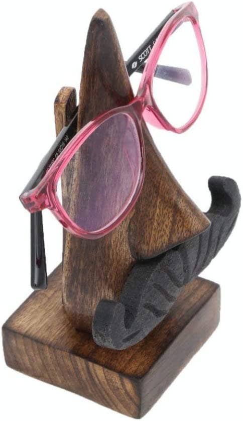 Wooden Eyeglass Holder, Handmade, Nose Shaped Mustaches Gift