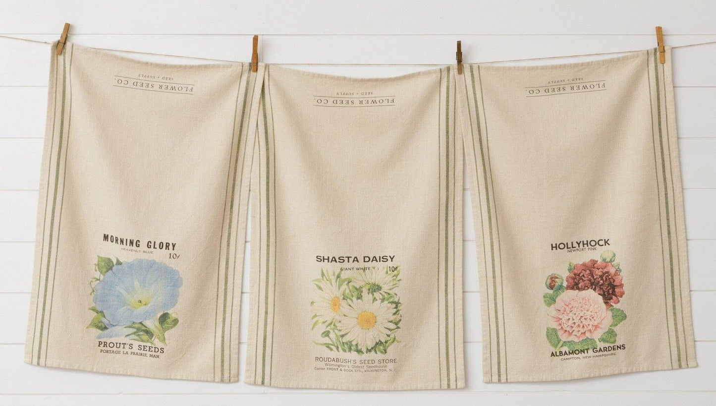 Tea Towels - Flower Seed Packets (PK/3 AST)