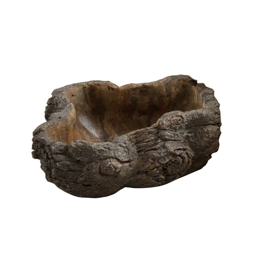 Faux Burled Bark Planter - Small