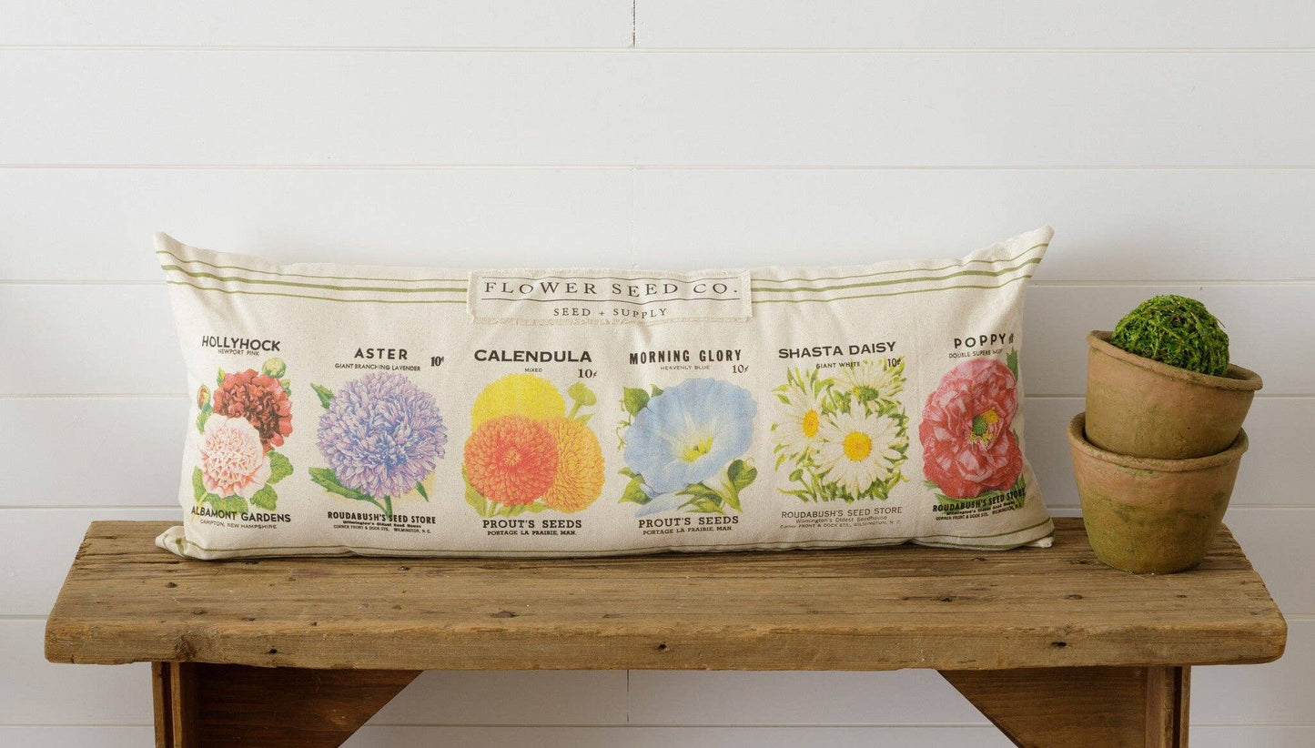 Lumbar Pillow - Flower Seed Packets (PC)