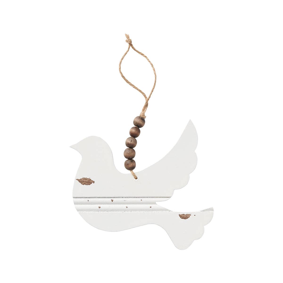 FR-9099 - Dove Beaded Chippy Ornie