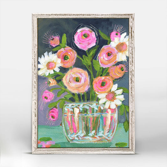 Blooms & Petals - Detailed Vase Mini Framed Canvas