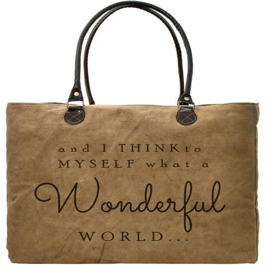 Wonderful World Recycled Military Tent Market Tote